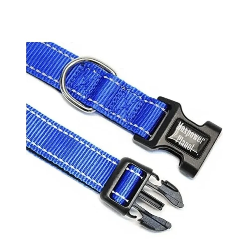 Maxpower Planet Reflective Dog Collar Breathable Soft Padded Adjustable Large Ne